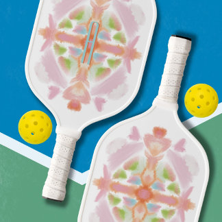 Personalisiert rosa und orange Abstrakt Pickleball Schläger