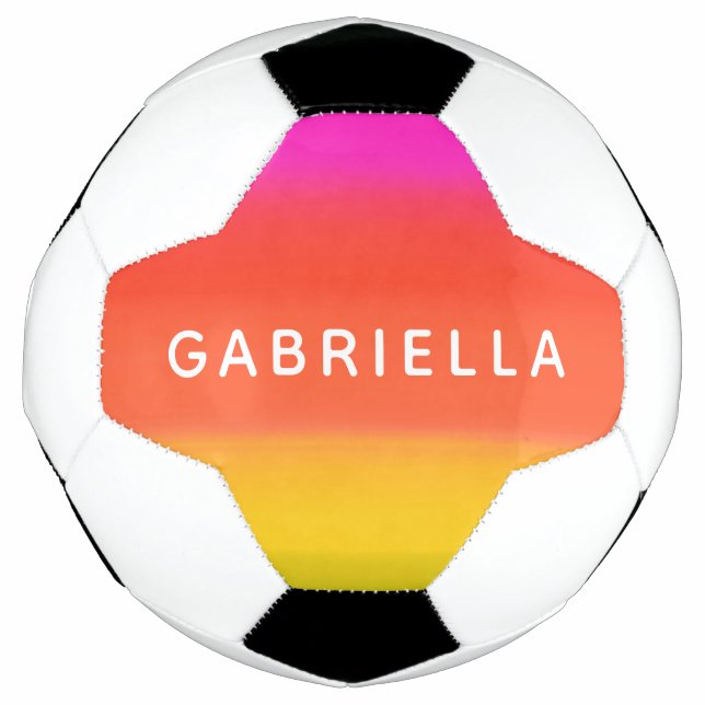 Personalisiert rosa und orange glänzende Individue Fußball (Vorderseite)