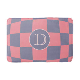 Personalisiert rosa Wavy-Checkboard Badematte