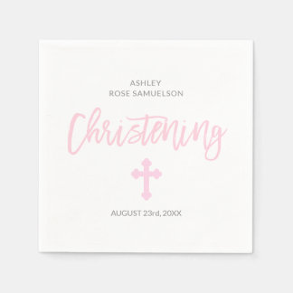 Personalisiert-rosa-weißes MÄDCHEN Serviette