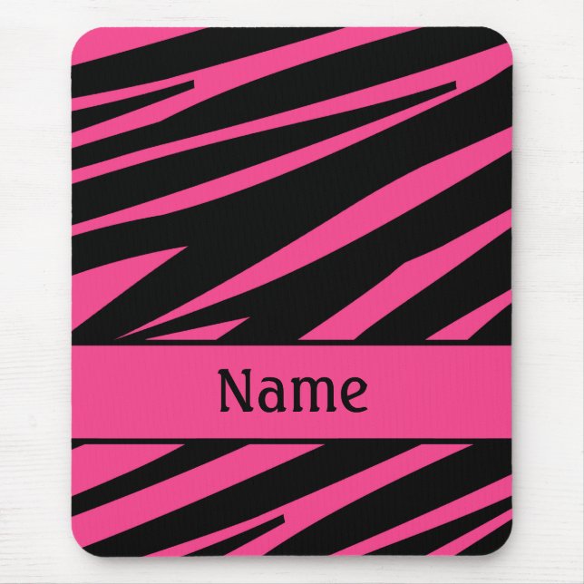 Personalisiert rosa Zebra Print Mousepad (Vorne)