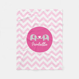 Personalisiert rosa Zickzack Elefant Baby Blanket Fleecedecke