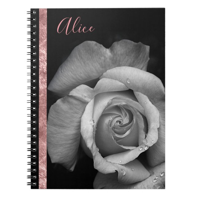 Personalisiert Rose Gold Rose Notebook Notizblock (Vorderseite)