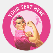 Personalisiert Rosie the Riveter Brustkrebs pink