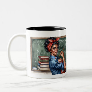 Personalisiert Rosie the Riveter Teacher Zweifarbige Tasse