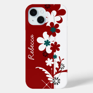 Personalisiert rot und weiß mit Aquamariner Split Case-Mate iPhone Hülle