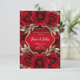 [Personalisiert] Rote Rose Einladung zur Hochzeit