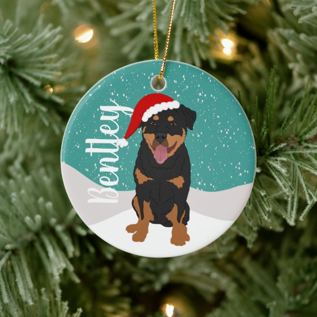 Personalisiert Rottweiler Keramik Ornament (Baum)