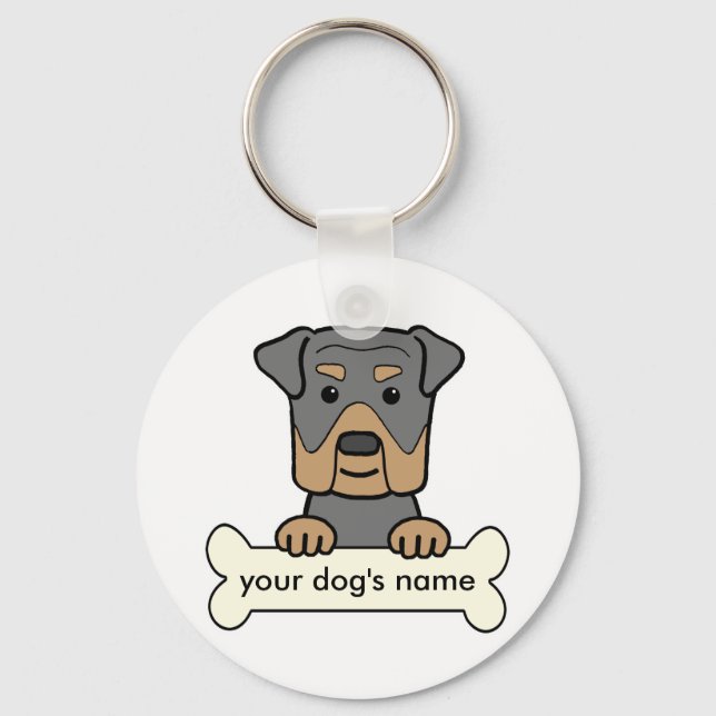 Personalisiert Rottweiler Schlüsselanhänger (Vorderseite)