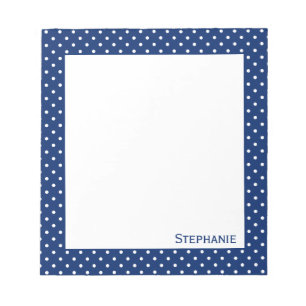 Personalisiert Royal Blue Polka Dot Pattern Notizblock