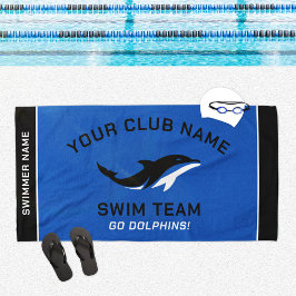 Personalisiert Royal Blue Swim Team Schwimmer Name Strandtuch
