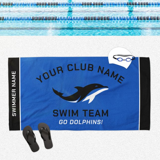 Personalisiert Royal Blue Swim Team Schwimmer Name Strandtuch (Von Creator hochgeladen)
