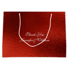 Personalisiert Royal Wedding Red Metallic Shiny Große Geschenktüte