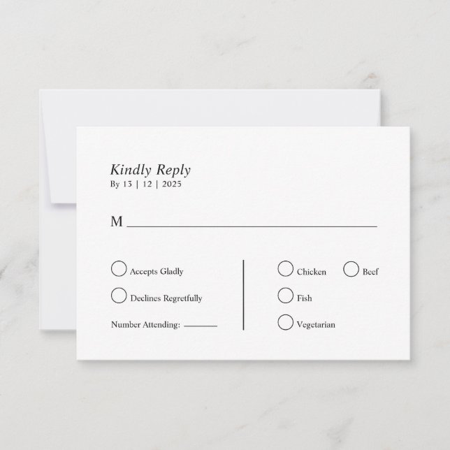 Personalisiert  RSVP karte (Vorderseite)
