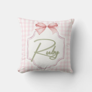 Personalisiert Ruby Baby Girl Kinderzimmer Bow&Gin Kissen