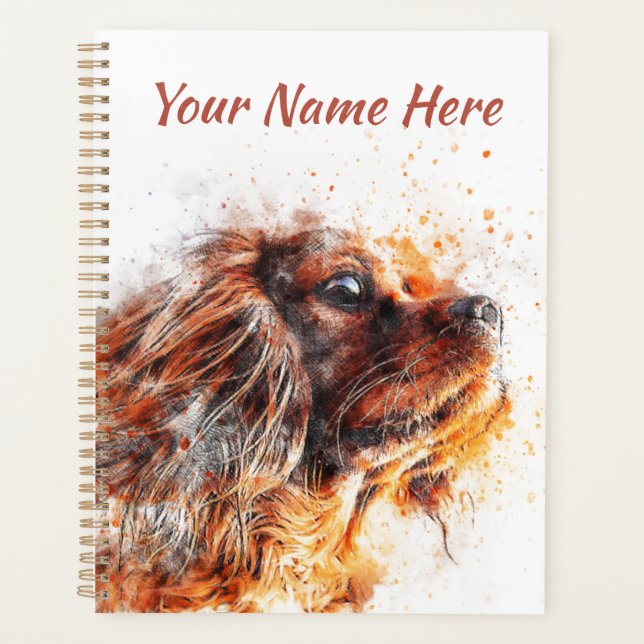Personalisiert Ruby Cavalier King Charles Dog Planer (Vorderseite)