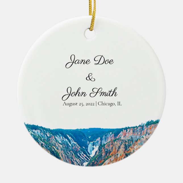 Personalisiert Rustikale Wasserfall Keramik Orname Ornament (Vorne)