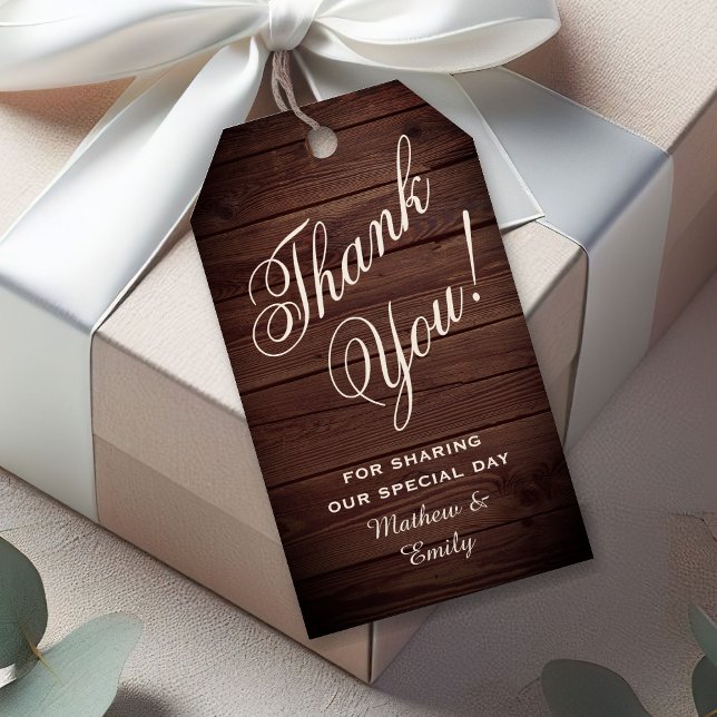 Personalisiert Rustikales Holz Danke Gastgeschenk  Geschenkanhänger (Von Creator hochgeladen)