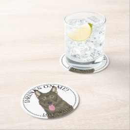 Personalisiert Sable German Shepherd Wedding Runder Pappuntersetzer