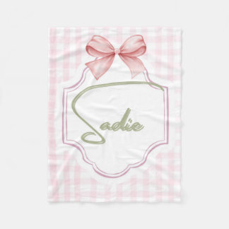 Personalisiert Sadie Baby Girl Kinderzimmer Bow&Gi Fleecedecke