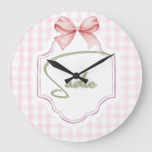 Personalisiert Sadie Baby Girl Kinderzimmer Bow&Gi Große Wanduhr