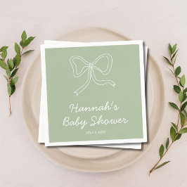 Personalisiert Sage Green Baby Dusche Napkins Serviette