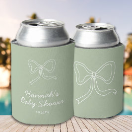 Personalisiert Sage Green Ribbon Baby Dusche Gefal Dosenkühler