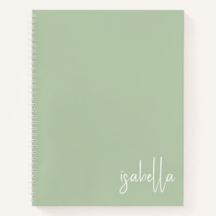 Personalisiert Sage Green Spirale Notebook Notizbuch