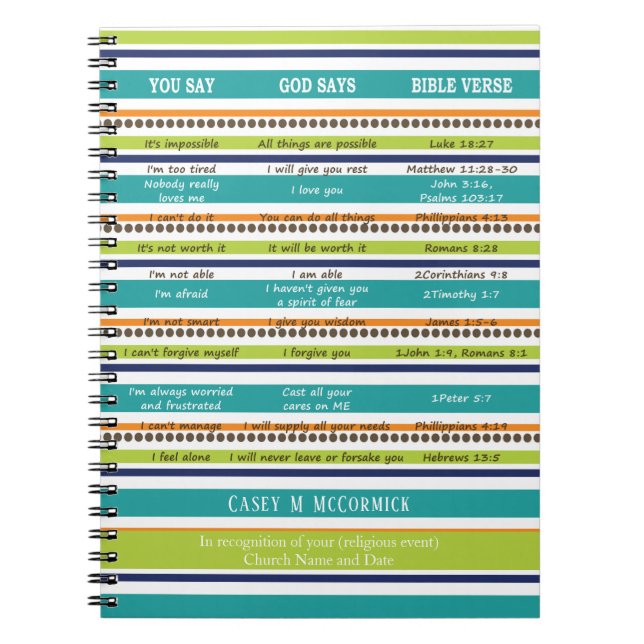 Personalisiert SAGEN SIE / GOTT SAGT Bibelverse Notizblock (Vorderseite)