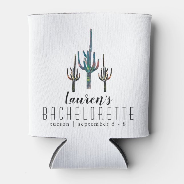 Personalisiert Saguaro Cactus Bachelorette Dosenkühler (Vorderseite)