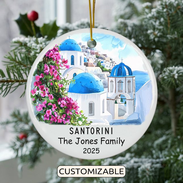 Personalisiert Santorini-Ornament, Griechenland Keramik Ornament (Von Creator hochgeladen)