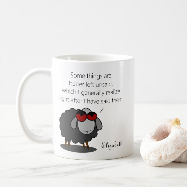 Personalisiert Sarcasm Funny Unsagter Spaß Witty J Kaffeetasse (Mit Donut)