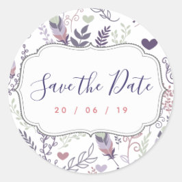 Personalisiert Save the Date Hochzeitsticker Runder Aufkleber