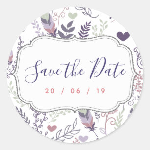 Personalisiert Save the Date Hochzeitsticker Runder Aufkleber