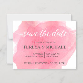 Personalisiert Save the Date, rosa Hochzeitsschrif Magneteinladung