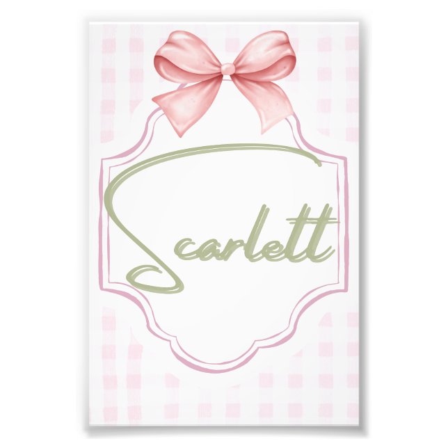 Personalisiert Scarlett Baby Girl Kinderzimmer Gin Fotodruck (Vorne)
