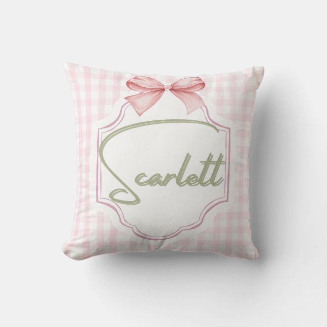 Personalisiert Scarlett Baby Girl Kinderzimmer Gin Kissen (Vorderseite)