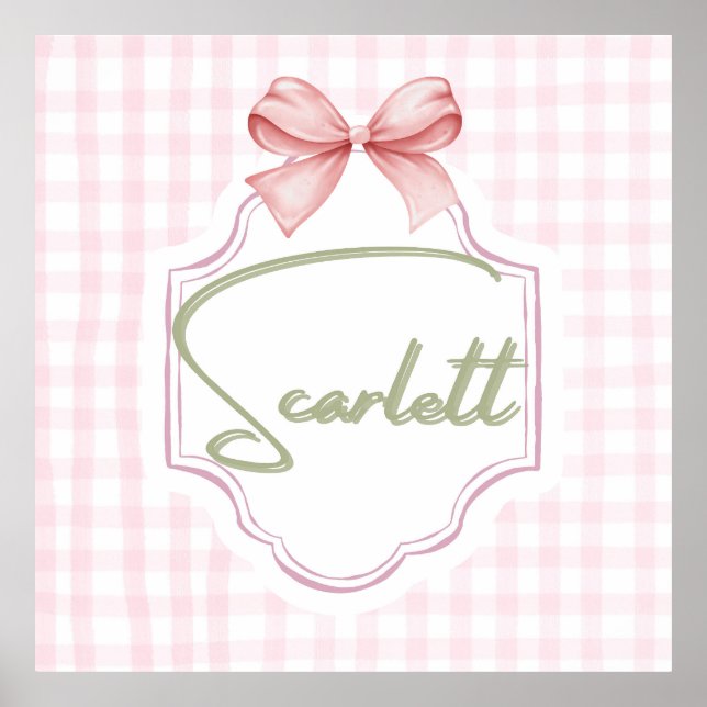 Personalisiert Scarlett Baby Girl Kinderzimmer Gin Poster (Vorne)