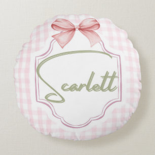 Personalisiert Scarlett Baby Girl Kinderzimmer Gin Rundes Kissen