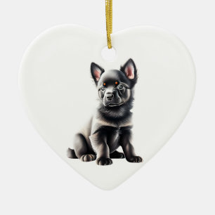 Personalisiert Schipperke Puppy Keramik Ornament