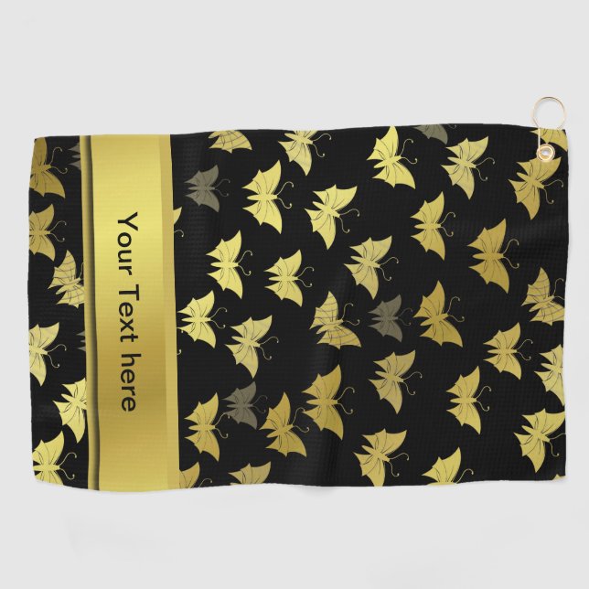 personalisiert, Schmetterling, Schmetterlinge, Sch Golfhandtuch (Horizontal)