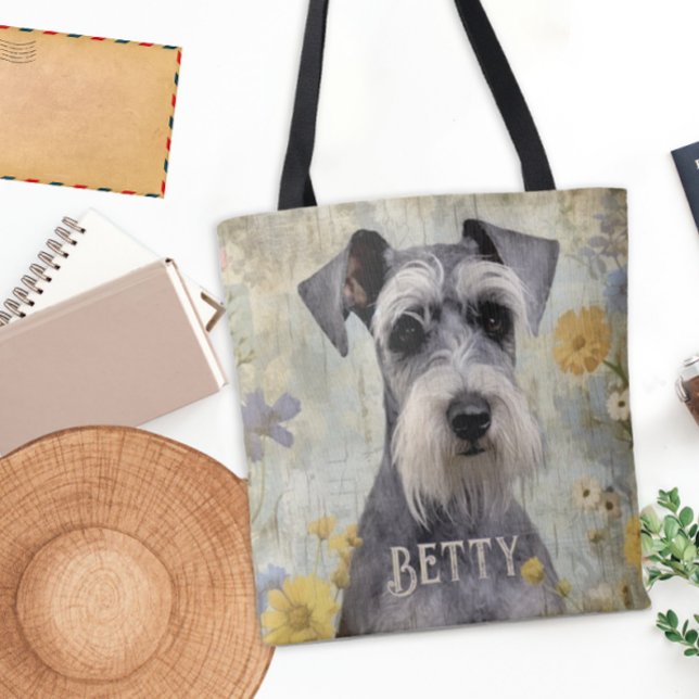 Personalisiert Schnauzer (Add some cuteness to your daily routine with this pretty Schnauzer tote bag.)