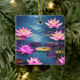 Personalisiert Schöne Lotus Blume Weihnachten Keramikornament