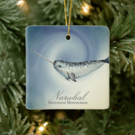 Personalisiert Schöne Narwhal Weihnachten Keramikornament