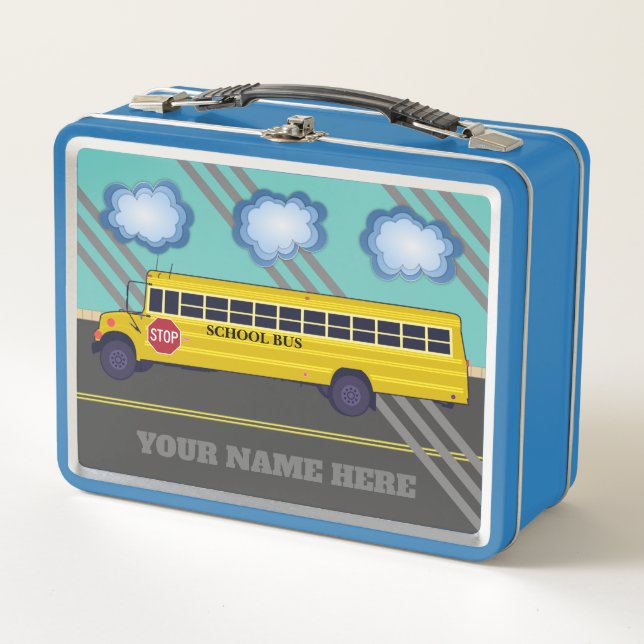 Personalisiert School Bus Metal Lunchbox (Vorderseite)