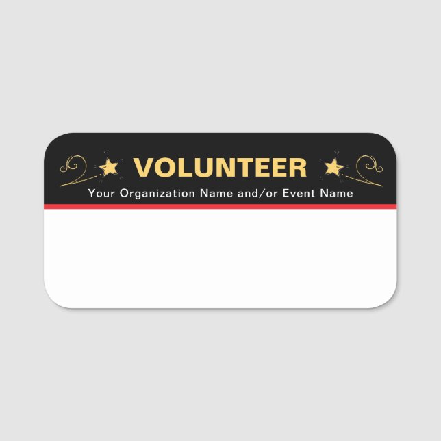 Personalisiert School Event Staff Volunteer Namensschild (Vorderseite)