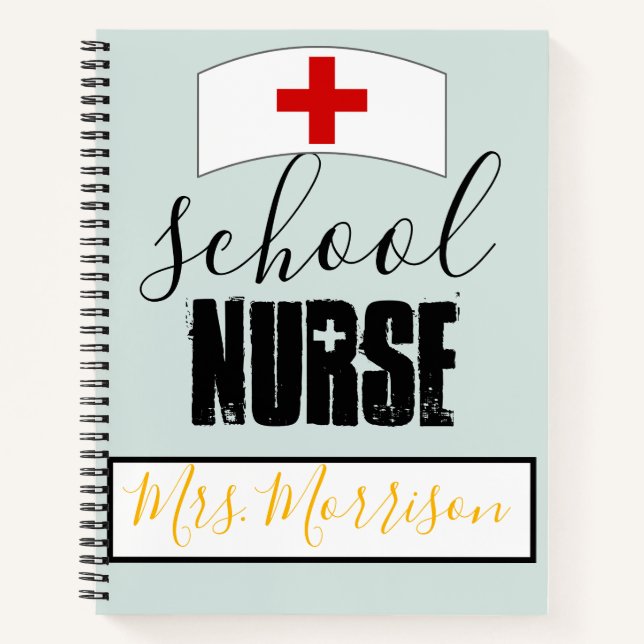 Personalisiert School Nurse Stethoscope Herz Notizbuch (Vorderseite)
