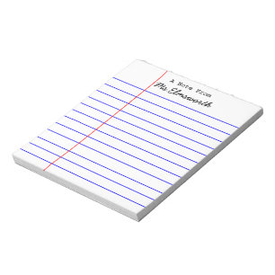 Personalisiert School Paper Design - Lehrergeschen Notizblock