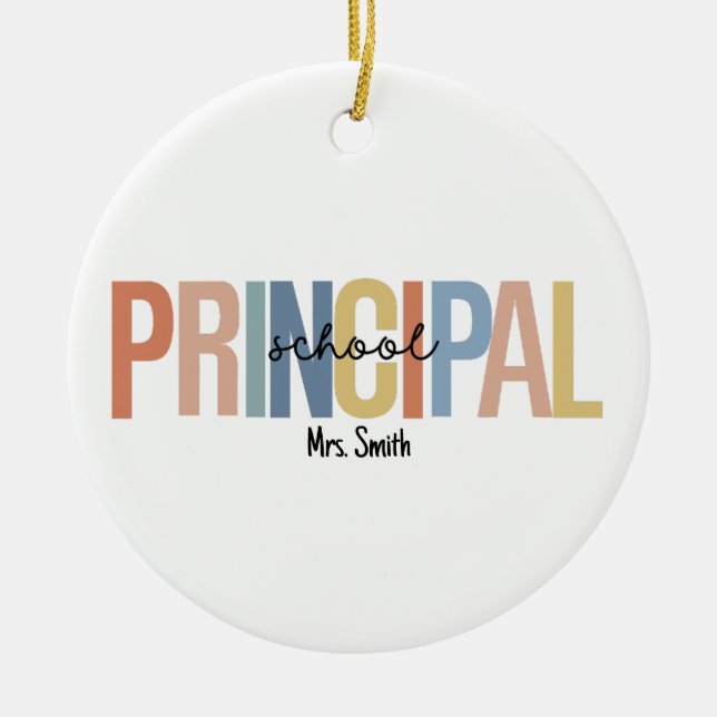 Personalisiert School Principal Weihnachten Keramik Ornament (Vorne)