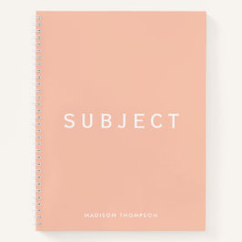 Personalisiert School Subject Boho Blush Pink Notizbuch